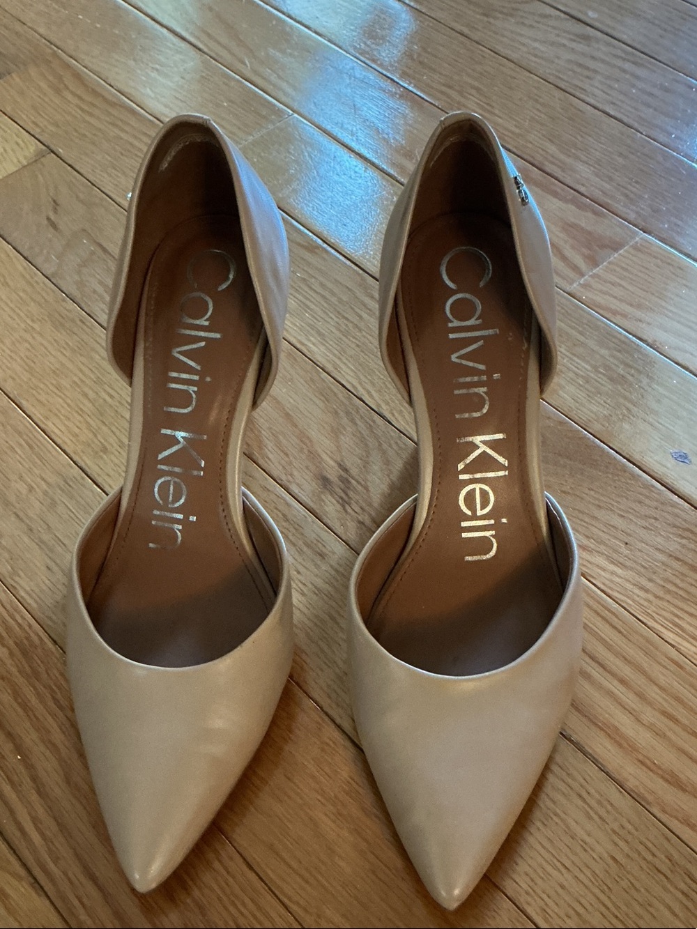 Calvin Klein Women's Beige Pointed D'Orsay Heels